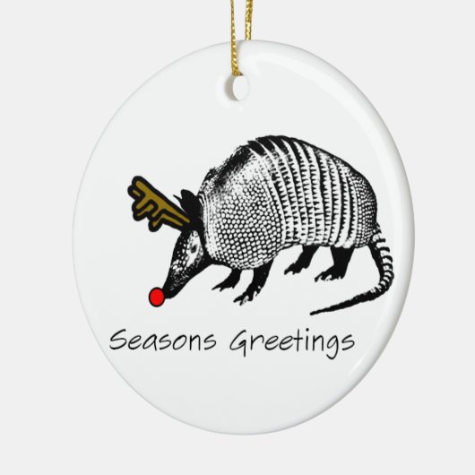 KerstArmadillo Keramisch Ornament (Links)