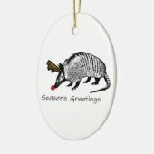 KerstArmadillo Keramisch Ornament (Links)