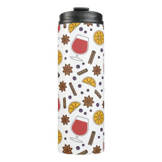 Kerstarode wijningrediënten thermosbeker (Voorkant)