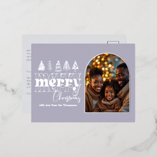 Kerstart Lilac & Glacier Mist Kerst Foto Folie Feestdagen Briefkaart
