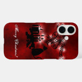 Kerstartiest met zwarte kat Case-Mate iPhone case (Achterkant (horizontaal))