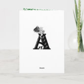 Kerstartiest met zwarte kat feestdagen kaart (Achterkant)