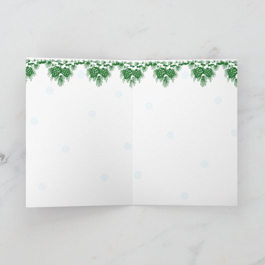 Kerstartiest met zwarte kat feestdagen kaart (Binnen)