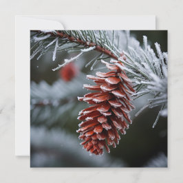 Kerstartige bladeren, denneappel kerst wenskaart feestdagenkaart