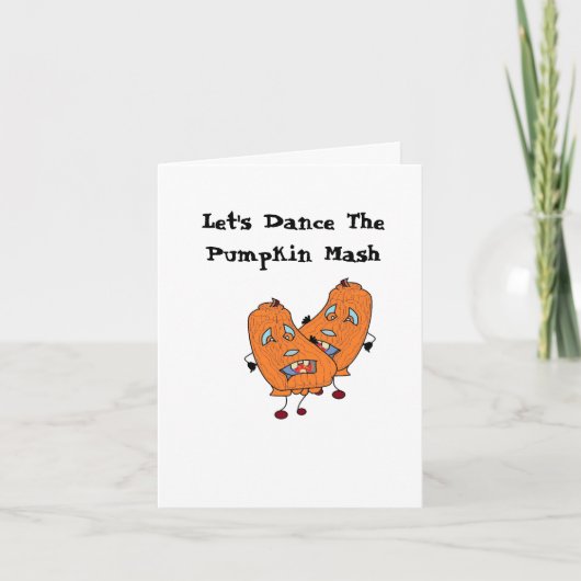 Kerstartikaal: Halloween dansende Pompoen Kaart (Voorkant)