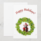 Kerstartikel - Kerstman Muis in krans Feestdagenkaart (Voorkant / Achterkant)