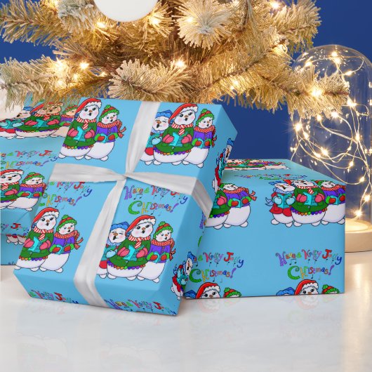 Kerstartikel waarin Snowpeople's hun werkpapier Cadeaupapier (Feestdagen)