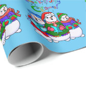 Kerstartikel waarin Snowpeople's hun werkpapier Cadeaupapier (Rol Hoek)