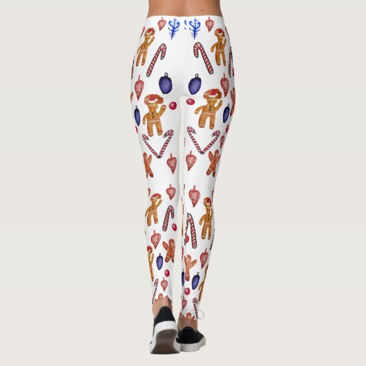 Kerstartikelen Aangepaste achtergrondkleur Leggings (Achterkant)