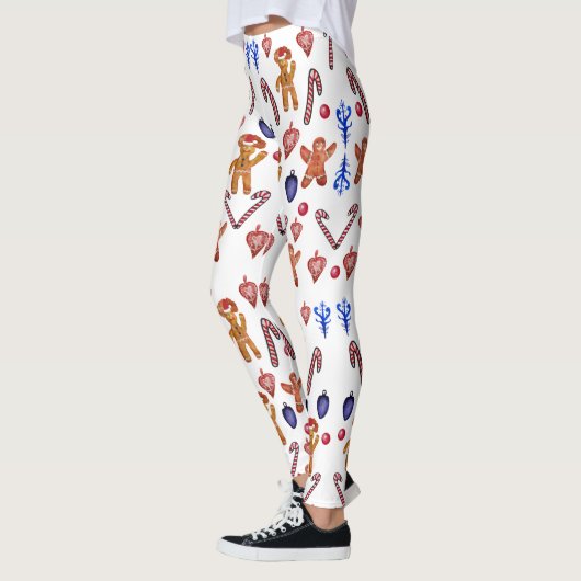 Kerstartikelen Aangepaste achtergrondkleur Leggings (Links)