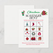 Kerstartikelen Scavenger Hunt Game Kaart (Voorkant / Achterkant)