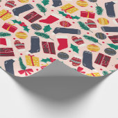 kerstartikelpatroon cadeaupapier (Hoek)