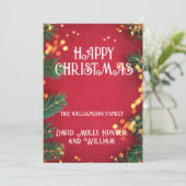 Kerstartkaarten Prettig Kerstmis Rode Kerstkaart Kaart (Staand voorkant)
