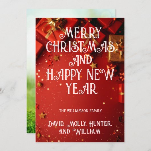 Kerstartkaarten Prettig Kerstmis Rode Kerstkaart Kaart (Voorkant / Achterkant)