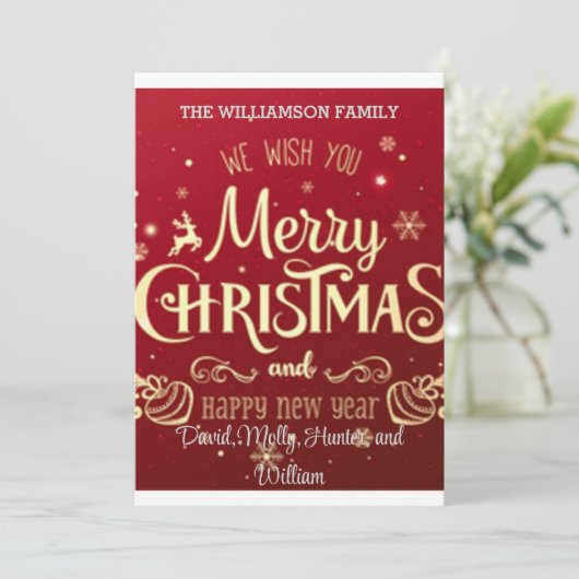 Kerstartkaarten Prettig Kerstmis Rode Kerstkaart Kaart (Staand voorkant)