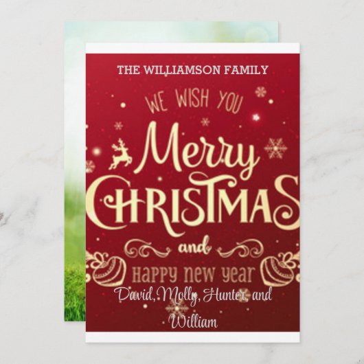 Kerstartkaarten Prettig Kerstmis Rode Kerstkaart Kaart (Voorkant / Achterkant)