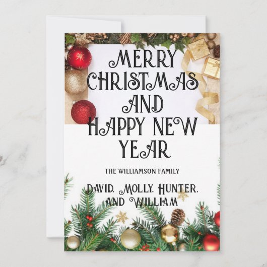 Kerstartkaarten Prettig Kerstmis Witte Kerstkaart Kaart (Voorkant)