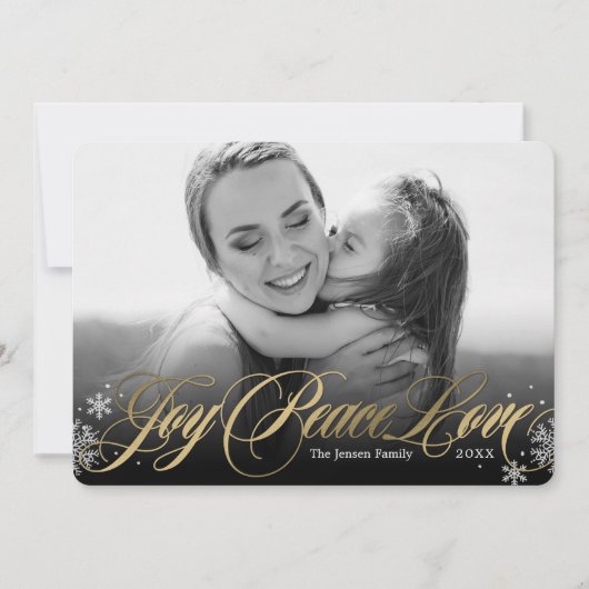 Kerstartuur Wenskaart Zwart Feestdagenkaart (Voorkant)