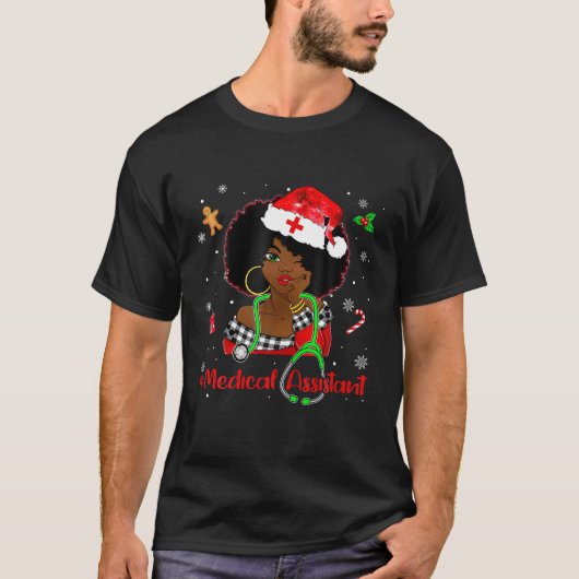 Kerstassistent-verpleegster Life African Ame T-shirt (Voorkant)