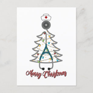 Kerstastructuur Stethoscoop kerstfeestdag cadeautj Briefkaart