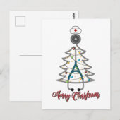 Kerstastructuur Stethoscoop kerstfeestdag cadeautj Briefkaart (Voorkant / Achterkant)