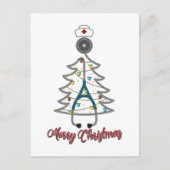 Kerstastructuur Stethoscoop kerstfeestdag cadeautj Briefkaart (Voorkant)