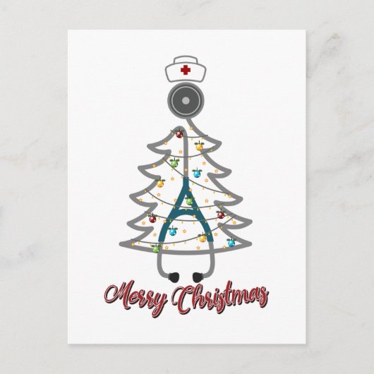 Kerstastructuur Stethoscoop kerstfeestdag cadeautj Briefkaart (Voorkant)