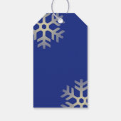 Kerstatleet aangepaste tekst blauw cadeaulabel (Achterkant)