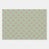 Kerstauriergroen rood snoepgoed inpakpapier vel (Voorkant 2)