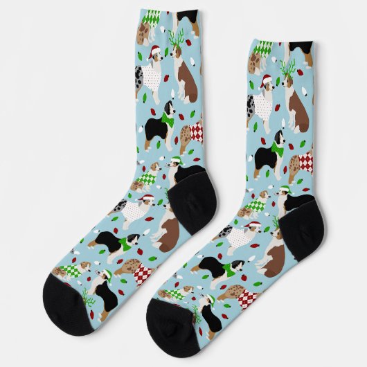 KerstAustralian Shepherd Socks Sokken (Links)