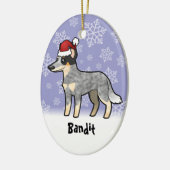 KerstAustralische kattenhond / Kelpie Keramisch Ornament (Links)