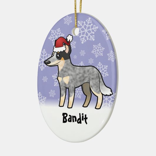 KerstAustralische kattenhond / Kelpie Keramisch Ornament (Links)