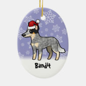 KerstAustralische kattenhond / Kelpie Keramisch Ornament (Achterkant)