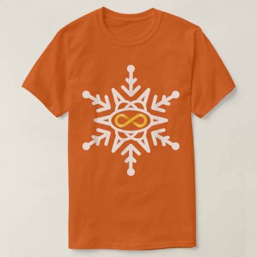 Kerstautisme Bewustheid Snowflake Gold Infinfineït T-shirt (Design voorkant)
