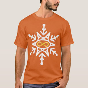 Kerstautisme Bewustheid Snowflake Gold Infinfineït T-shirt