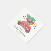 Kerstauto - babyshower servet (Hoek)