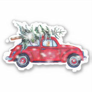 Kerstauto en Sticker met azijn