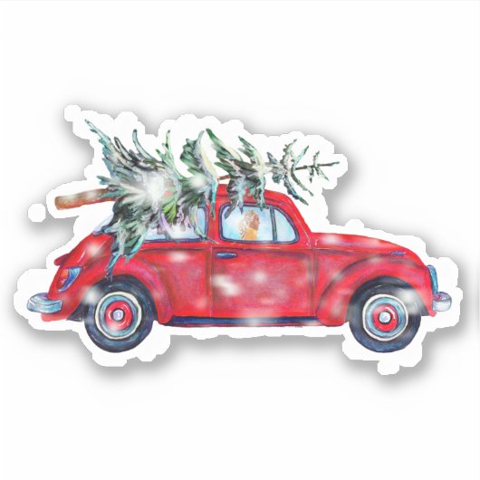 Kerstauto en Sticker met azijn (Voorkant)