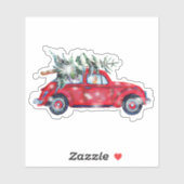 Kerstauto en Sticker met azijn (Vel)
