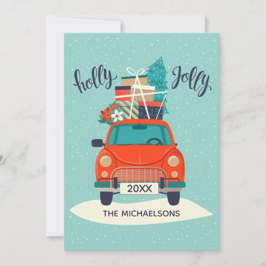 Kerstauto | Kerstkaart (Voorkant)