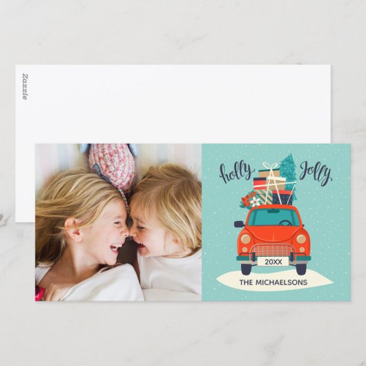 Kerstauto | Kerstkaart (Voorkant / Achterkant)