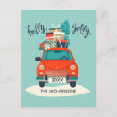 Kerstauto | Kerstkaart met foto Feestdagenkaart (Voorkant)