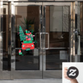 Kerstauto met boom en cadeaus Kerstmis Vakantie1 Raamsticker (Kantoordeur)
