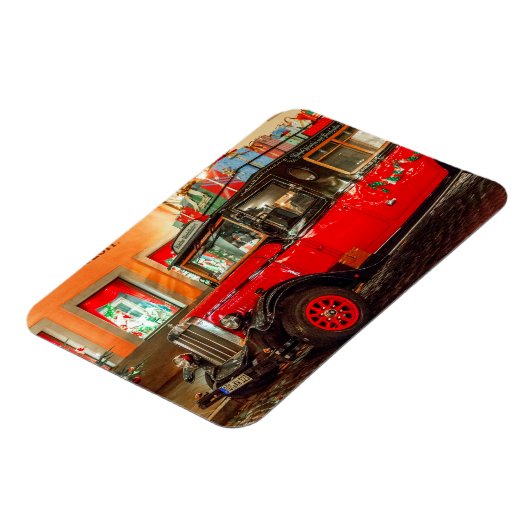 Kerstauto met cadeaus magneet (Linkerzijde)