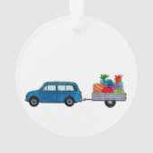 Kerstauto met cadeautjes ornament (achterkant)