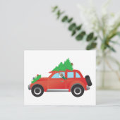 Kerstauto, met Papillon of met lange haren, met ke Feestdagenkaart (Staand voorkant)