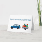Kerstauto Seizoensgroeten Feestdagen Kaart (Voorkant)