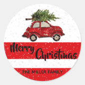 Kerstauto-stickers Ronde Sticker (Voorkant)