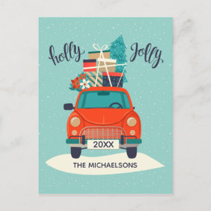 Kerstauto   Vakantie Fotokaart Feestdagenkaart