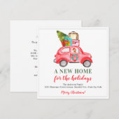Kerstauto's Nieuwe Home Cute Holiday Beweging Aankondiging (Voorkant / Achterkant)